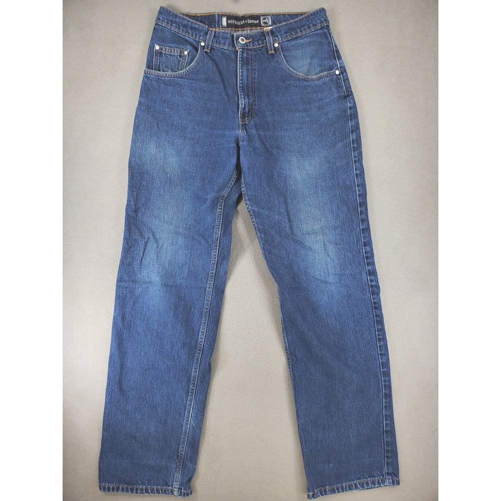 Levis SilverTab Straight Loose Jeans Mens 34x33 Blue Vintage 90s USA Made